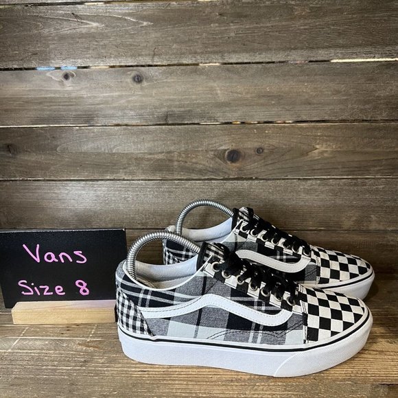Vans Shoes - Womens Vans Old Skool Platform Check Plaid Skateboarding Shoes Sneakers Size 8